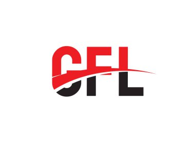 logo tasarımı, vektör illüstrasyonu, kırmızı siyah ilk harfler, GFL
