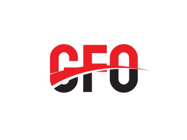 logo tasarımı, vektör illüstrasyonu, kırmızı siyah ilk harfler, GFO