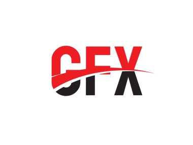 logo tasarımı, vektör illüstrasyonu, kırmızı siyah ilk harfler, GFX