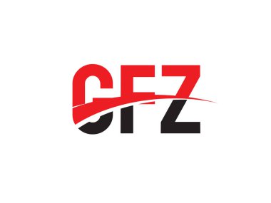 logo tasarımı, vektör illüstrasyonu, kırmızı siyah ilk harfler, GFZ