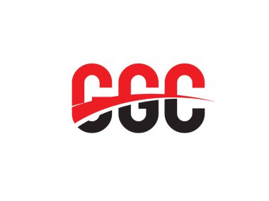 logo tasarımı, vektör illüstrasyonu, kırmızı siyah ilk harfler, GGC
