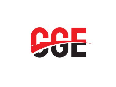 logo tasarımı, vektör illüstrasyonu, kırmızı siyah ilk harfler, GGE