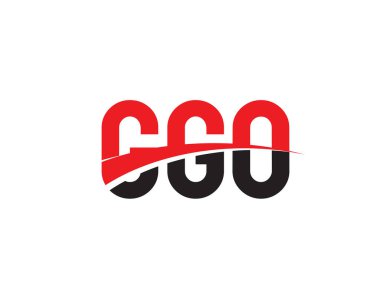 logo tasarımı, vektör illüstrasyonu, kırmızı siyah ilk harfler, GGO