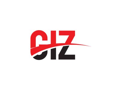 logo tasarımı, vektör illüstrasyonu, kırmızı siyah harfler, GIZ
