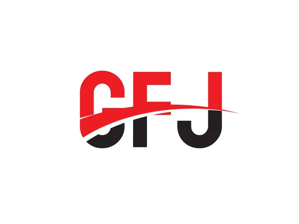 Logo Design Vectoriel Illustration Lettres Initiales Rouges Noires Gfj — Image vectorielle
