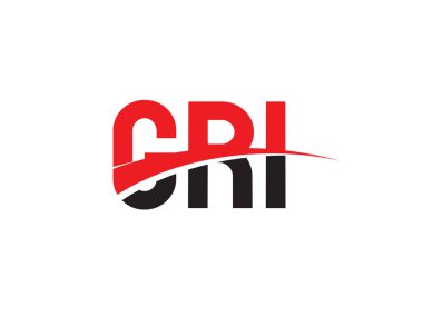 İlk harfler, logo tasarımı, vektör illüstrasyonu, kırmızı siyah harfler, yazı tipi parafı, GRI