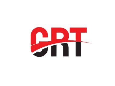 İlk harfler, logo tasarımı, vektör illüstrasyonu, kırmızı siyah harfler, yazı tipi parafı, GRT