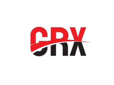 İlk harfler, logo tasarımı, vektör illüstrasyonu, kırmızı siyah harfler, yazı tipi parafı, GRX