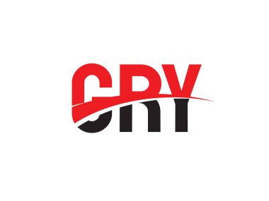 İlk harfler, logo tasarımı, vektör illüstrasyonu, kırmızı siyah harfler, yazı tipi parafı, GRY