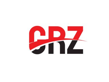 İlk harfler, logo tasarımı, vektör illüstrasyonu, kırmızı siyah harfler, yazı tipi parafı, GRZ