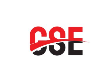 İlk harfler, logo tasarımı, vektör illüstrasyonu, kırmızı siyah harfler, yazı tipi parafı, GSE