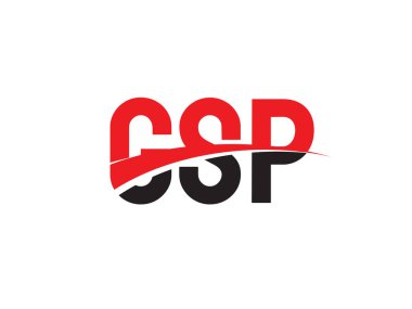 İlk harfler, logo tasarımı, vektör illüstrasyonu, kırmızı siyah harfler, yazı tipi parafı, GSP