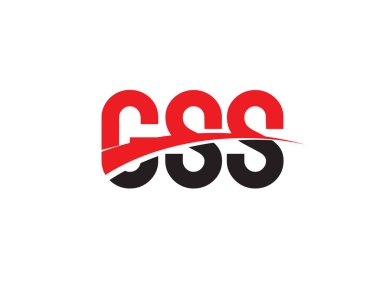 İlk harfler, logo tasarımı, vektör illüstrasyonu, kırmızı siyah harfler, yazı tipi parafı, GSS