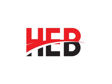 HEB Harfleri İlk Logo Tasarım Vektörü İllüstrasyonu 