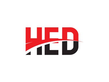 HED Harfleri İlk Logo Tasarım Vektörü İllüstrasyonu 