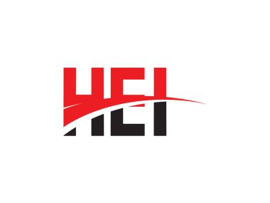 HEI Harfleri İlk Logo Tasarım Vektörü İllüstrasyonu 