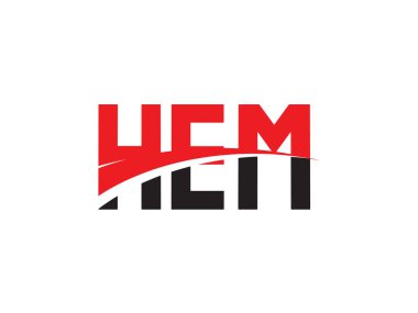 HEM Harfleri İlk Logo Tasarım Vektörü İllüstrasyonu 