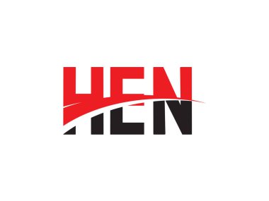 HEN Harfleri İlk Logo Tasarım Vektörü İllüstrasyonu 
