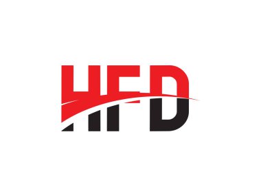 HFD Harfleri İlk Logo Tasarım Vektörü İllüstrasyonu 