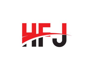 HFJ Harfleri İlk Logo Tasarım Vektörü İllüstrasyonu 