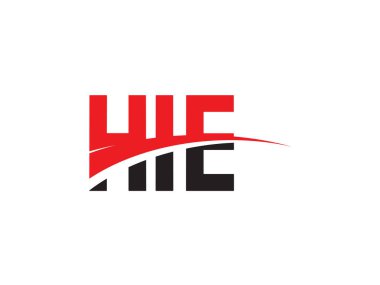 HIE Harfleri İlk Logo Tasarım Vektörü İllüstrasyonu 