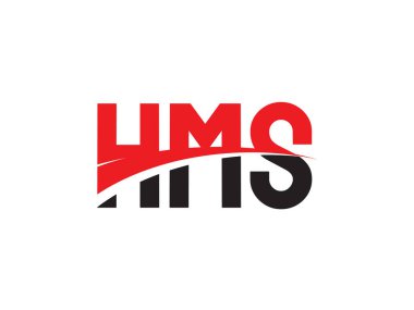 HMS Harfleri İlk Logo Tasarım Vektörü İllüstrasyonu 