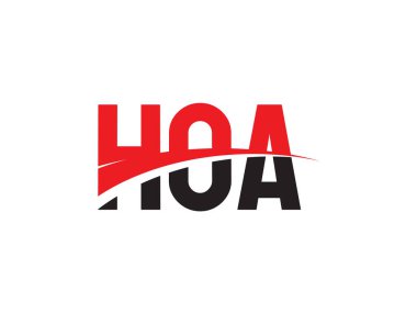 HOA Harfleri İlk Logo Tasarım Vektörü İllüstrasyonu 