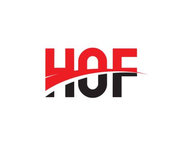 HOF Harfleri İlk Logo Tasarım Vektörü İllüstrasyonu 
