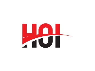 HOI Harfleri İlk Logo Tasarım Vektörü İllüstrasyonu 