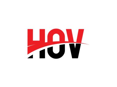 HOV Harfleri İlk Logo Tasarım Vektörü İllüstrasyonu 