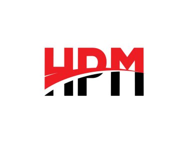 HPM Harfleri İlk Logo Tasarım Vektörü İllüstrasyonu 