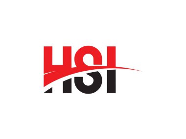 HSI Harfleri İlk Logo Tasarım Vektörü İllüstrasyonu 