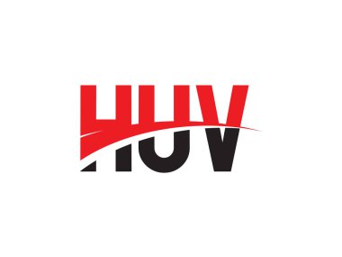 HUV Harfleri İlk Logo Tasarım Vektörü İllüstrasyonu 