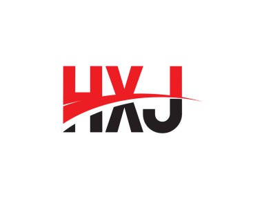 HXJ Harfleri İlk Logo Tasarım Vektörü İllüstrasyonu 