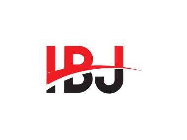 IBJ Harfleri İlk Logo Tasarım Vektörü İllüstrasyonu 