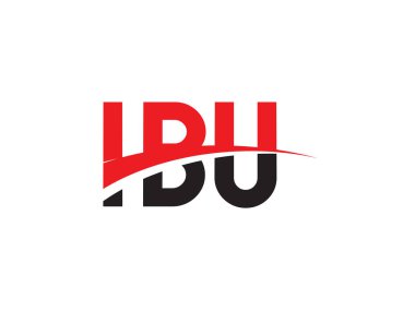 IBU Harfleri İlk Logo Tasarım Vektörü İllüstrasyonu 