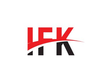 IFK Harfleri İlk Logo Tasarım Vektörü İllüstrasyonu 