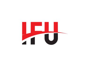 IFU Harfleri İlk Logo Tasarım Vektörü İllüstrasyonu 