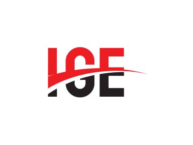 IGE Harfleri İlk Logo Tasarım Vektörü İllüstrasyonu 