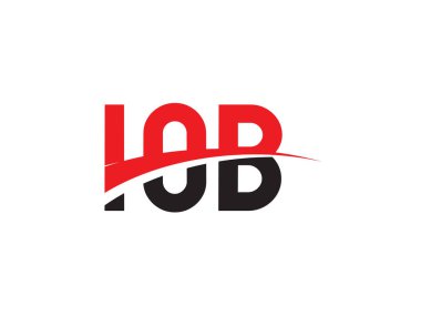 IOB Harfleri İlk Logo Tasarım Vektörü İllüstrasyonu 