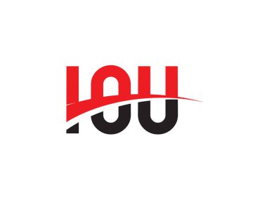 IOU Harfleri İlk Logo Tasarım Vektörü İllüstrasyonu 