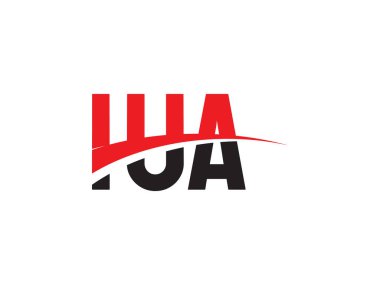 IUA Harfleri İlk Logo Tasarım Vektörü İllüstrasyonu 
