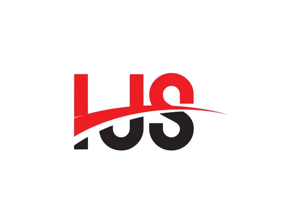 Ijs Letters Design Logo Uri Inițiale Ilustrație Vectorială — Vector de stoc