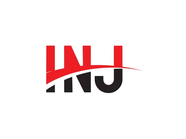Inj Letters Diseño Inicial Del Logotipo Ilustración Vectorial — Vector de stock