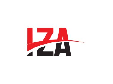 IZA Harfleri İlk Logo Tasarım Vektörü İllüstrasyonu 