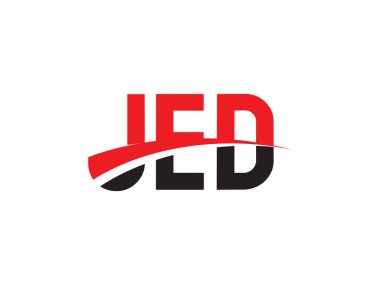 JED Harfleri İlk Logo Tasarım Vektörü İllüstrasyonu 