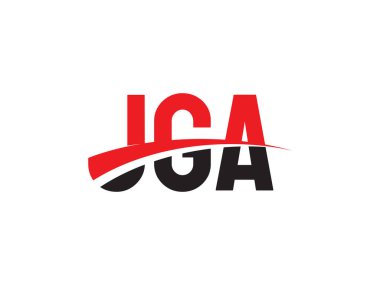 JGA Harfleri İlk Logo Tasarım Vektörü İllüstrasyonu 