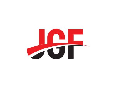 JGF Harfleri İlk Logo Tasarım Vektörü İllüstrasyonu 