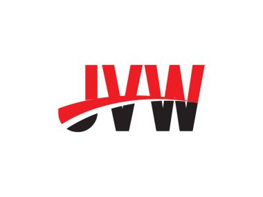 JVW Harfler İlk Logo Tasarım Vektörü İllüstrasyonu 