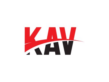 KAV Harfleri İlk Logo Tasarım Vektörü İllüstrasyonu 